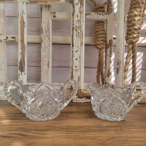 Vintage Cut Glass Sugar & Cremer Set